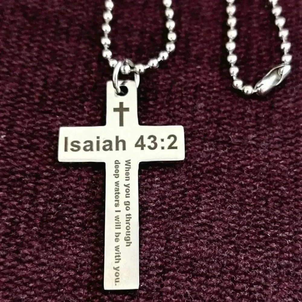 God Jesus Lord Cross Stainless Steel Necklace